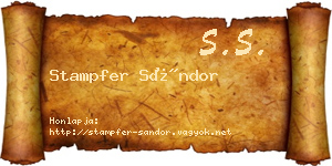 Stampfer Sándor névjegykártya